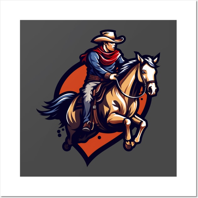 man riding horse Wall Art by javierparra